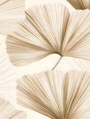 Beige palm-leaf wallpape