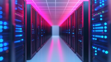 Fototapeta premium High-Tech Data Center with Edge Devices