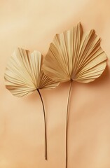 Beige palm-leaf wallpape