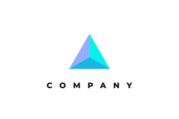 Minimalist tech logo for a startup triangle