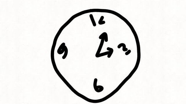 Time or clocks move quickly. Doodle looping animation on white background