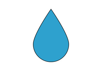 Icono de gota de agua azul en fondo blanco