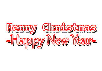 Feliz navidad y año nuevo en letras de trazo rojo