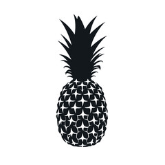 pineapple vector silhouette on white background, simple and minimal vector