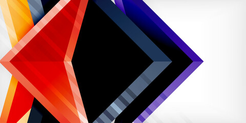 Abstract background color triangles and arrows composition. Vector Illustration For Wallpaper, Banner, Background, Card, Book Illustration, landing page