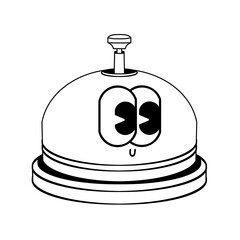 Doodle cute character illustration sticker reception bell outline