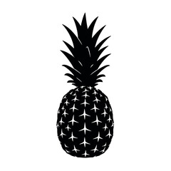 Obraz premium pineapple vector silhouette on white background, simple and minimal vector
