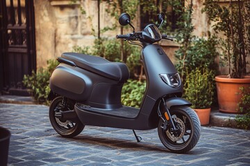 Modern Electric Scooter in Urban Environment