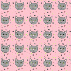 Obraz premium seamless pattern with cats