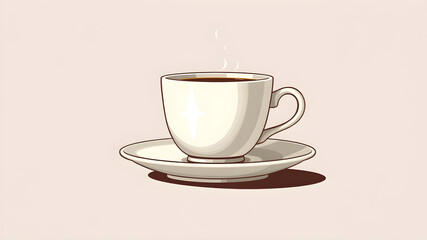 Obraz premium Classic coffee cup with saucer illustration. Generative AI