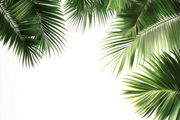 Naklejka premium Palm tree leaves isolated on white background.