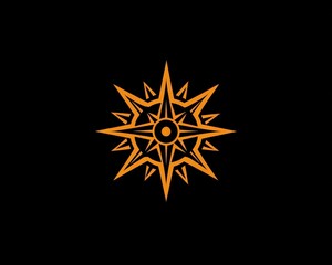 Obraz premium Sun Compass Icon Logo Design Element for Travel Adventure and Beach Holidays