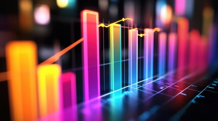 A multi-colored bar chart showing the company's financial performance