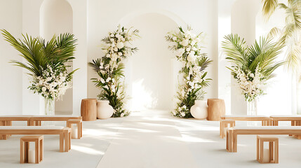 enchanting wedding aisle with floral archways and elegant decor