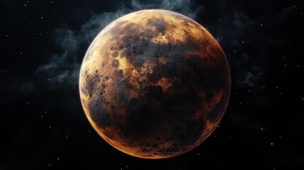 Fototapeta premium Terraforming or destroying the Earth. The planet is destroyed and explodes under the influence of earthquakes, nuclear explosions, cataclysms and wars. Apocalypse concept. AI-generated.