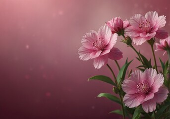 abstract magical pink background with pink flowers, pink wallpaper