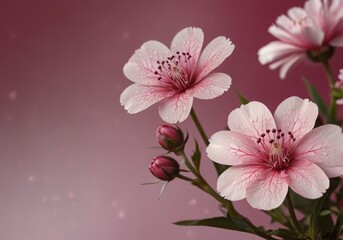 Obraz premium abstract magical pink background with pink flowers, pink wallpaper