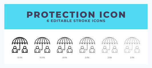 Protection line icon for websites and apps. Vector illustration with editable stroke.