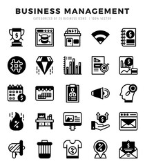 Vector Business Management types icon set in Lineal Filled style. vector illustration.