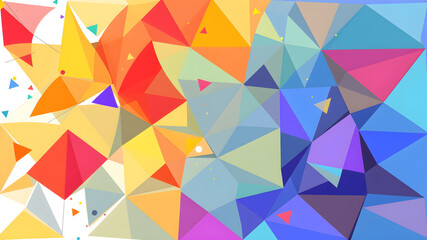 Fototapeta premium Colorful abstract geometric shapes illustration. Generative AI