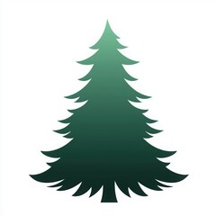 Obraz premium A sleek, minimalist green tree illustration with a gradient effect, great for clean holiday graphics, eco-centered designs, or modern seasonal themes..