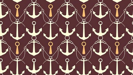 Fototapeta premium Seamless vector anchor pattern background