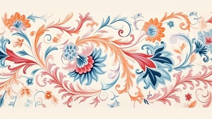 Ikkat floral ethnic drawing pattern, hand-drawn paisley ornament. Abstract traditional folk antique graphic. Aztec geometric art for texture, fabric, clothing, wrapping, and decorating.