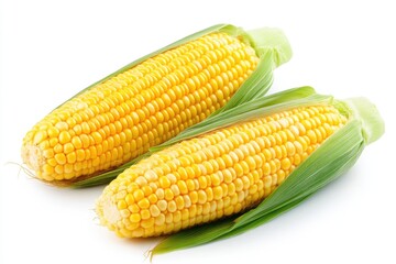 Fresh corn isolated on white background with clipping path.