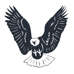 eagle flying black silhouette vector