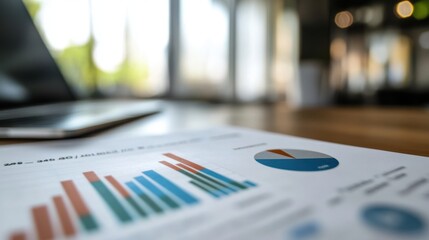A yearly financial report with a radar chart illustrating the company's