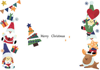 かわいいクリスマスのイラストフレーム