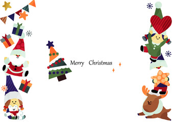 かわいいクリスマスのイラストフレーム