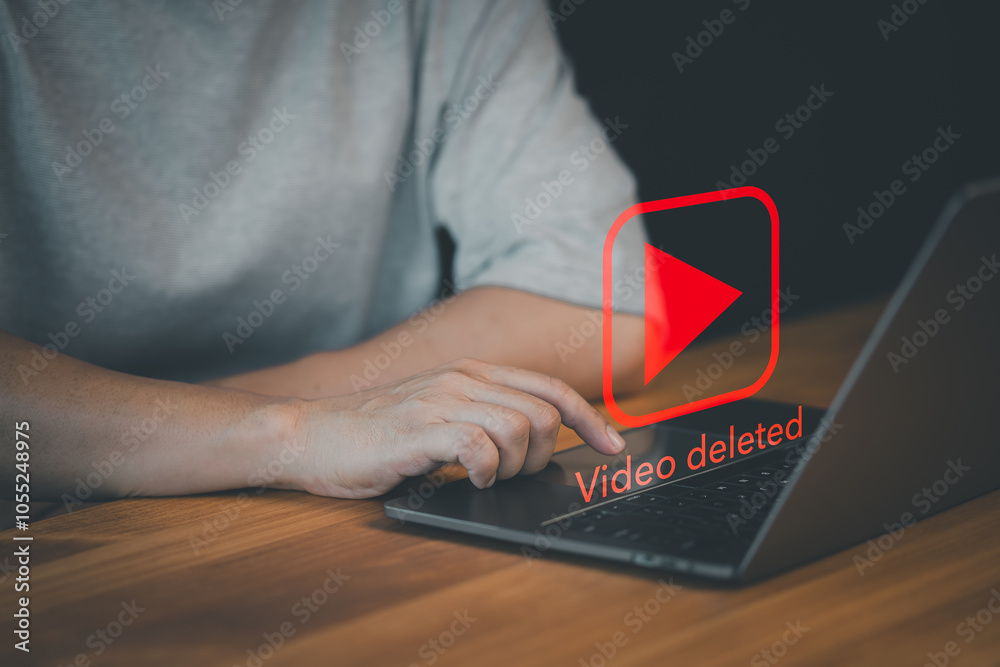 Poster Close-up of a person using a laptop with a 