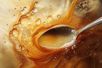 Viscosity Studies: Runny Syrup in Gold Tones, Molten Texture