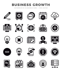 Business Growth Lineal Filled icons. Vector Lineal Filled illustration.