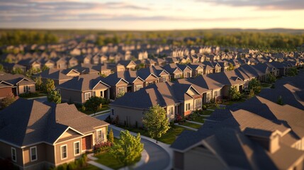 Fototapeta premium Suburban Community with Clean Lines and High Resolution