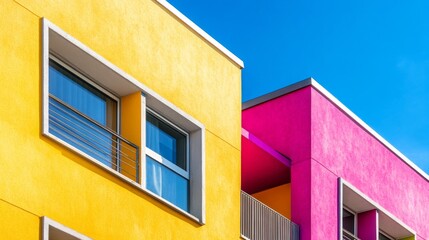 Vibrant Architecture with Detailed Textures in Urban Setting