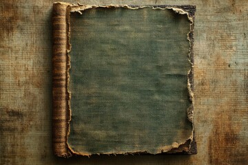 Fototapeta premium Vintage cloth book cover with screen pattern and grunge textures.