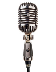 Classic microphone, white isolate background transparent background