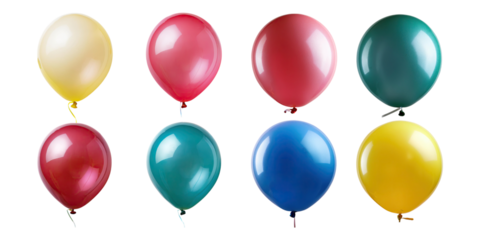 Colorful Balloons, PNG collection, set bundle, isolate on transparent or white background