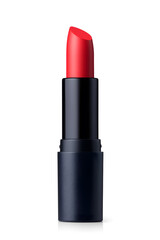 Obraz premium Red Lipstick tube, isolated on white background