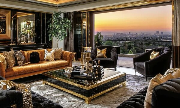 Hollywood Glam luxury living room