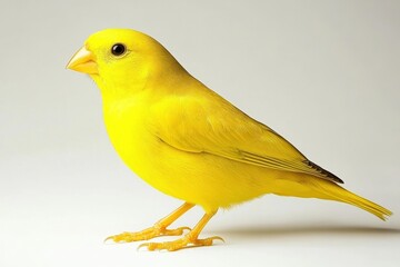 Yellow Canary: Bright and Colourful Passerine Bird Perched on a Branch