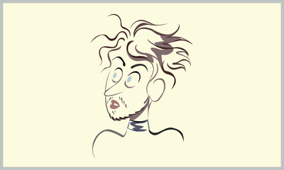 Illustration of a mad man