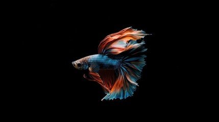 Fototapeta premium Vibrant Betta Splendens on Solid Color Background