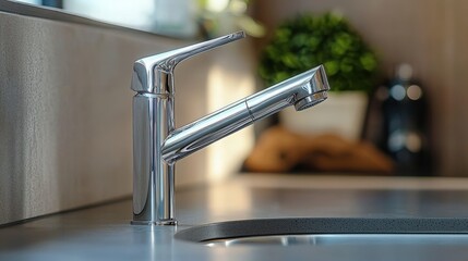 Modern kitchen faucet with sleek design and functional features in a contemporary setting