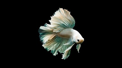Vibrant Betta Splendens on Solid Color Background