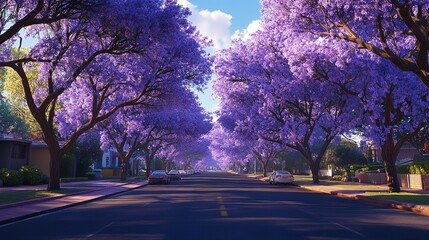 Purple Blue Jacaranda Mimosifolia Bloom in Johannesburg