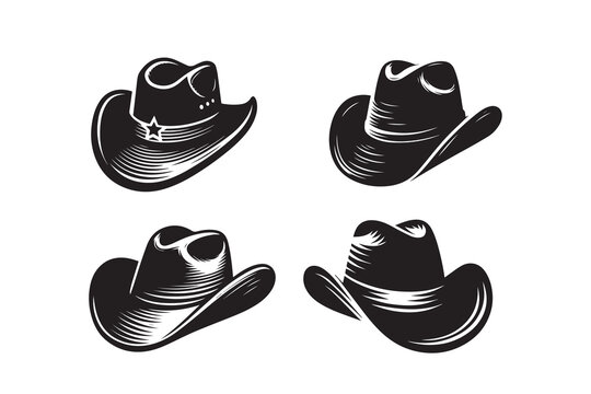 Cow Boy Hat Silhouette Illustration