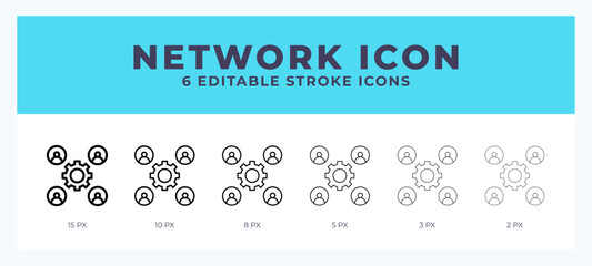 Network line icon. Vector icon symbol. Logo illustration. Editable line icon.